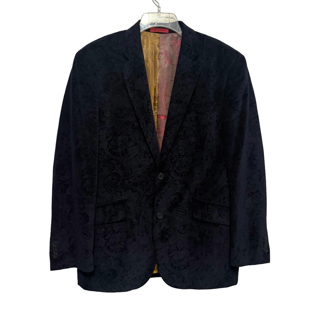 Men’s Navy Blue Paisley Print Jacket